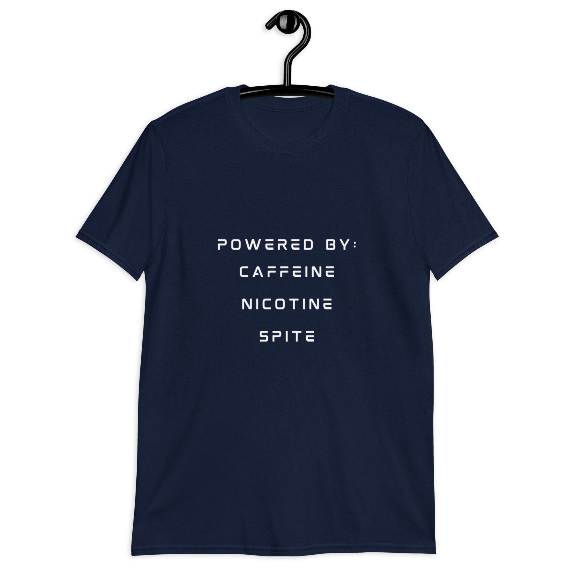 Powered By: Caffeine/Nicotine/Spite (T-Shirt) - Off Grid Outfitters