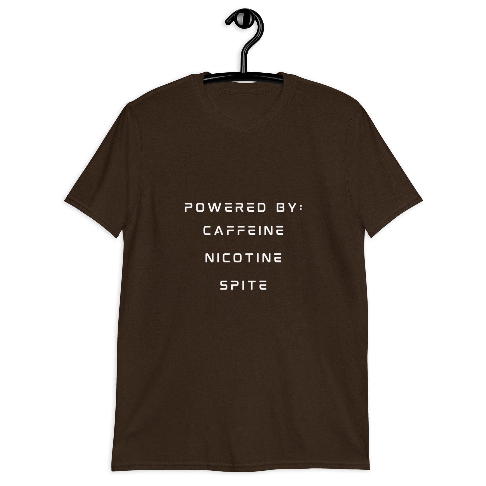 Powered By: Caffeine/Nicotine/Spite (T-Shirt) - Off Grid Outfitters