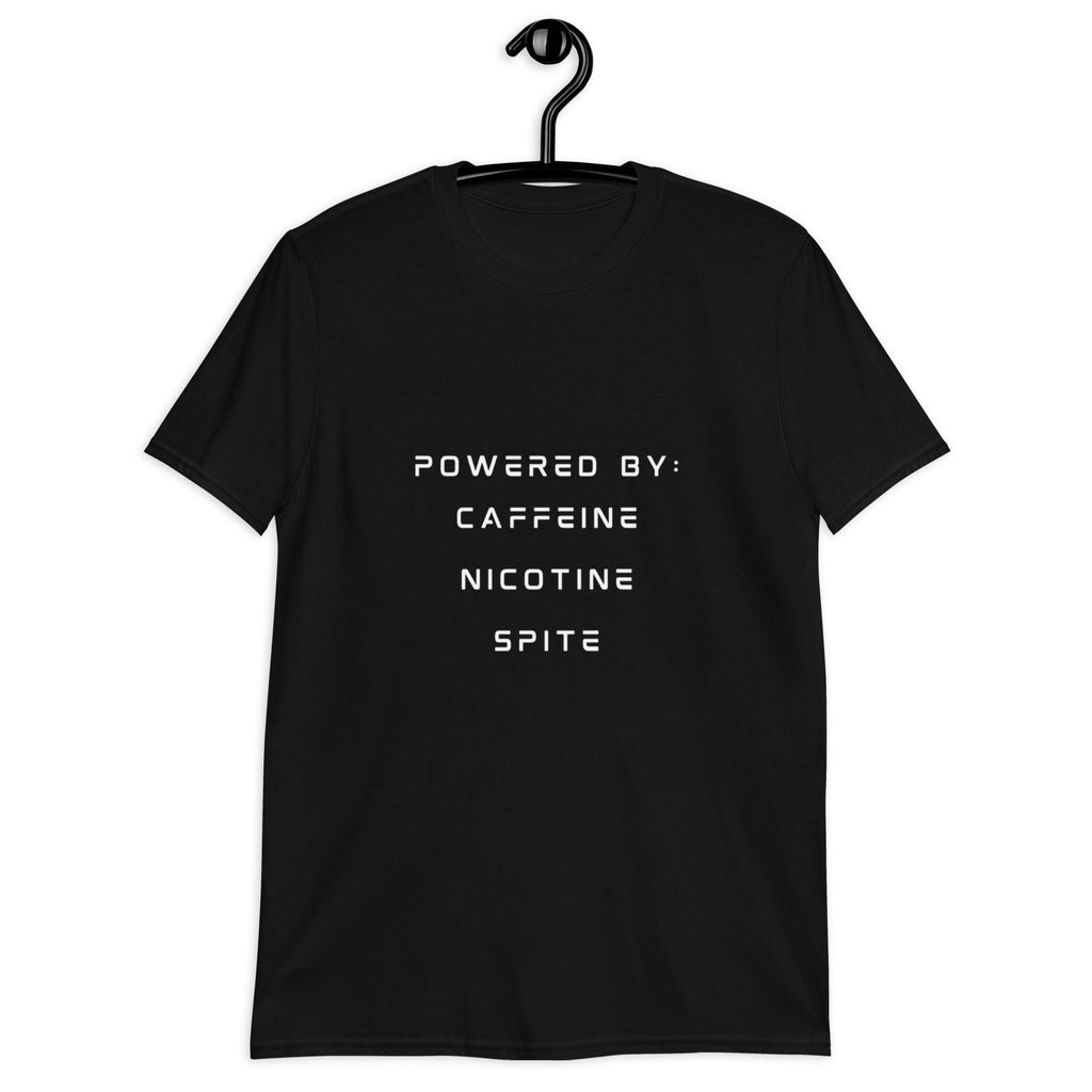 Powered By: Caffeine/Nicotine/Spite (T-Shirt) - Off Grid Outfitters
